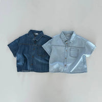 Denim Shorts & Shirt Set