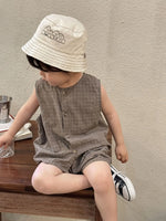 Neutral Sleeveless Shorts Set