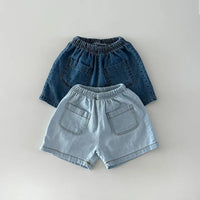 Denim Shorts & Shirt Set