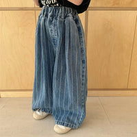 Stripe Wide Leg Jeans