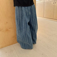 Stripe Wide Leg Jeans