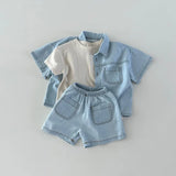 Denim Shorts & Shirt Set