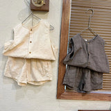 Neutral Sleeveless Shorts Set