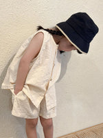 Neutral Sleeveless Shorts Set