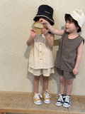 Neutral Sleeveless Shorts Set