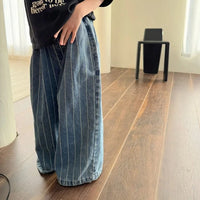 Stripe Wide Leg Jeans