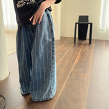 Stripe Wide Leg Jeans