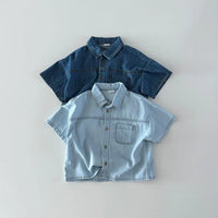 Denim Shorts & Shirt Set